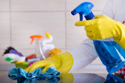 Team performing detailed deep cleaning in a Kennington property