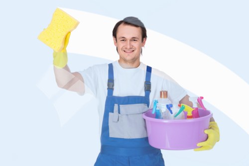 Cleaning team separating recyclable materials during a deep clean in Kennington