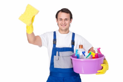 Commercial cleaning supplies and tidy office desks in Kennington
