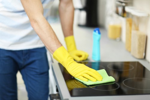 Waste sorting and compliant disposal during a cleaning service